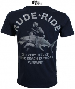 Yakuza Premium T-shirt Rude Ride - Temna modra