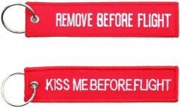 Tekstilni obesek - Remove Before Flight/Kiss me before flight