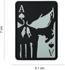 Gumiran našitek / 3D Patch - Ace of spades Punisher