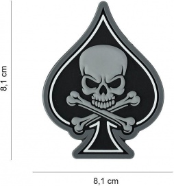 Gumiran našitek / 3D Patch - Ace of Spades skull and bones