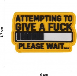 Gumiran našitek / 3D Patch - Attempting to give a Fuck