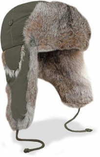 Kučma z naravnim krznom zelena