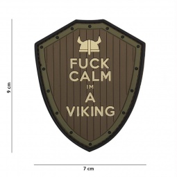 Gumiran našitek / 3D Patch -Fuck calm I am viking  II.