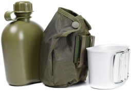 Original AT vojaška čutara s prevleko in menažko