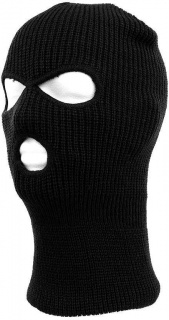 Pletena balaklava 3 luk. - Črna